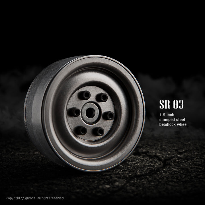 Gmade 1.9 SR03 Beadlock Wheels (Uncoated Steel) (2)