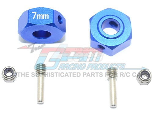 GPM Racing Aluminium Hex Adapters 7MM - 6Pcs Set Blue
