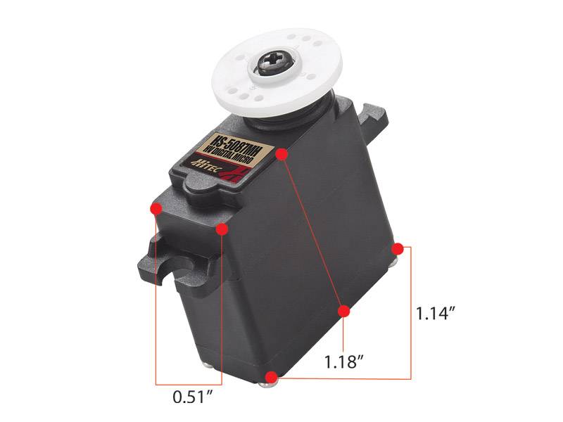 Hitec HS-5087MH Digital HV Premium Metal Gear Micro, Top BB Servo (60 oz/in | 0.13 sec | 1.14x0.51x1.18