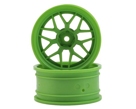 HPI 12mm Hex 52x26mm Tech 7 1/10 Wheel (Green) (6mm Offset) (2)