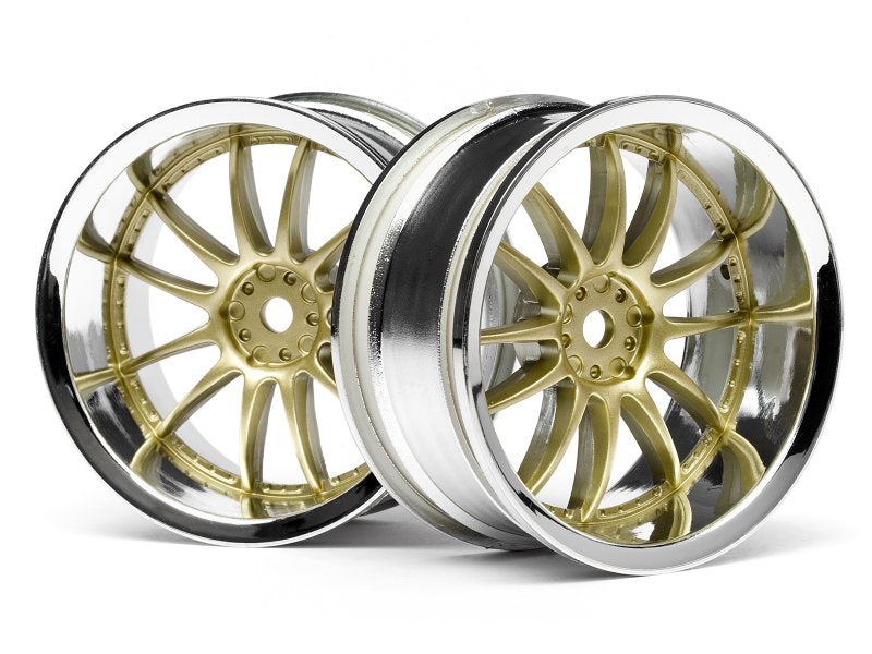 HPI Work XSA 02C Wheel, 26mm-6mm OffSet, Chrome/Gold