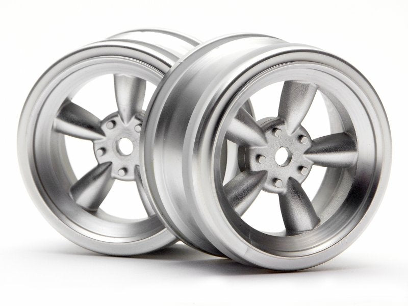 HPI Matte Chrome Vintage 5 Spoke Wheel, 26mm, 0mm Offset (2pcs)