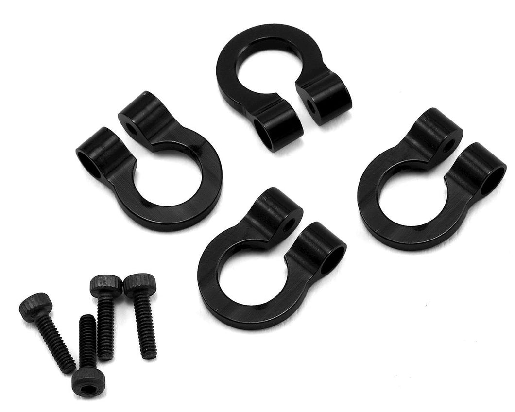 Hot Racing 1/10 Aluminum Tow Shackle D-Rings (4) (Black)