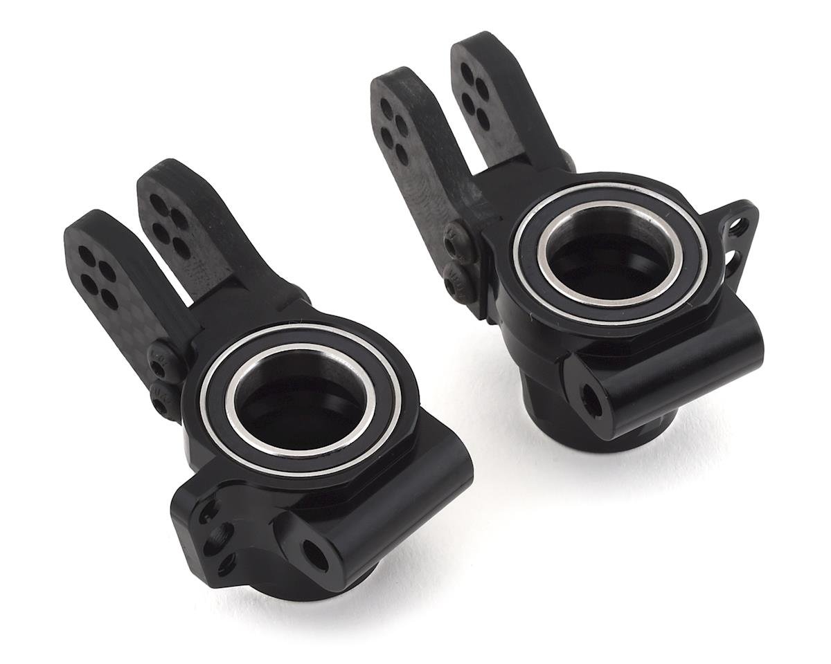 Hot Racing Aluminum "HD Bearings" Rear Axle Carriers (Black) (2)