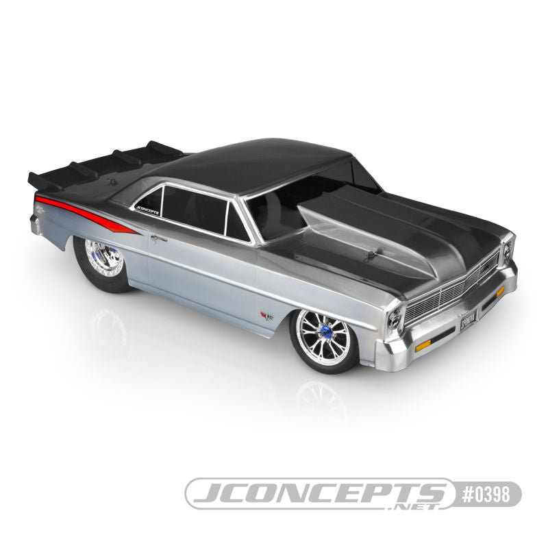JConcepts 1966 Chevy II Nova V2 Street Eliminator Drag Racing Body (Clear)