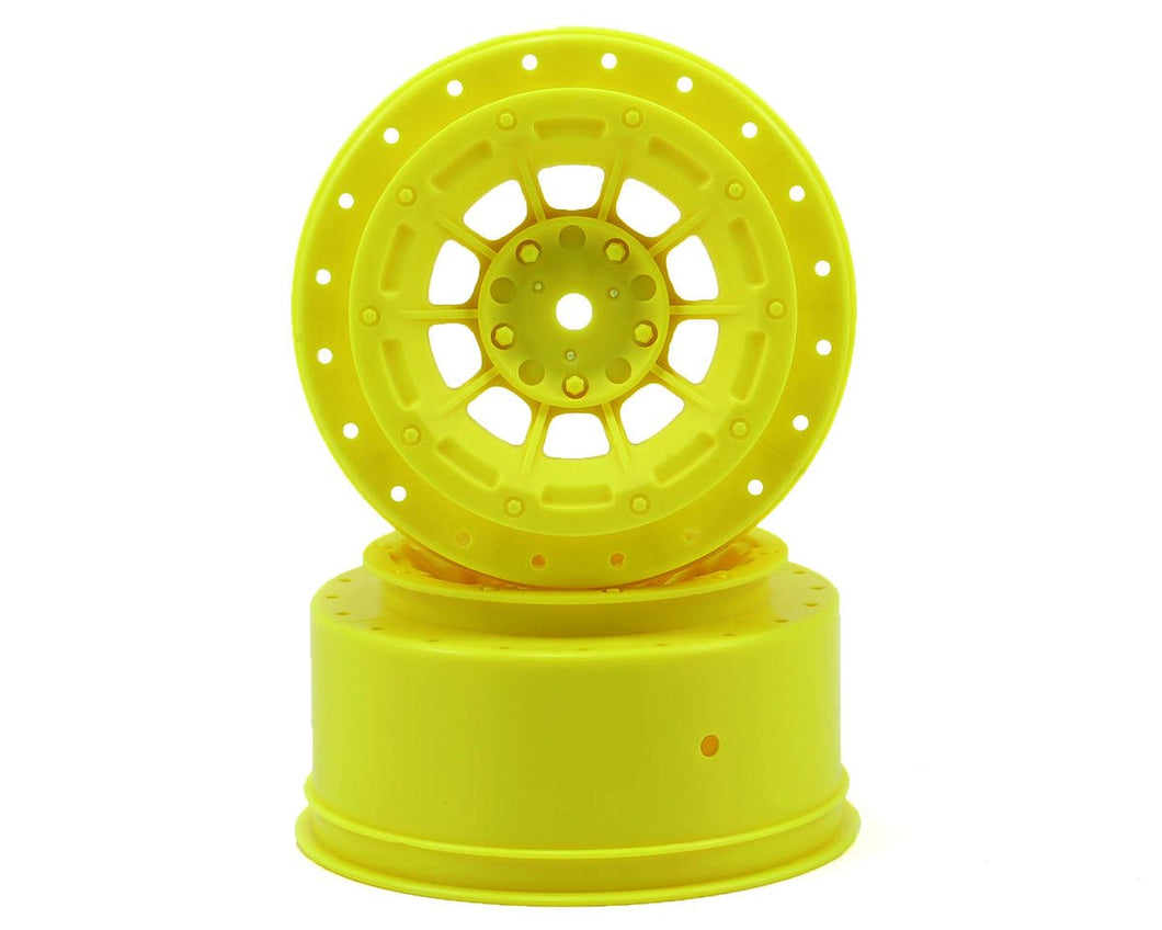 JConcepts 12mm Hex Hazard Short Course Wheels w/3mm Offset (Yellow) (2) (SC5M)