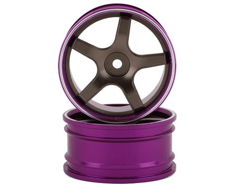 Killerbody 5-Spoke Aluminum On-Road Wheels (Grey/Purple) (2) (3mm Offset) w/12mm Hex