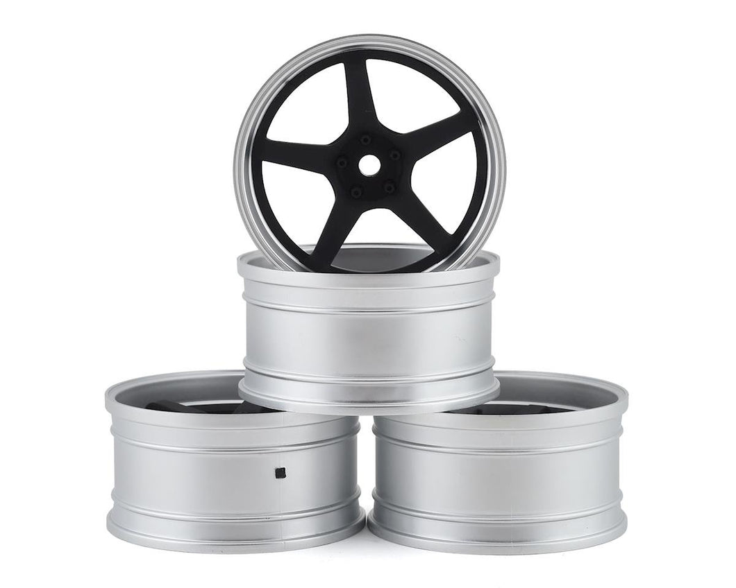 MST GT Wheel Set (Matte Silver/Black) (4) (Offset Changeable) w/12mm Hex