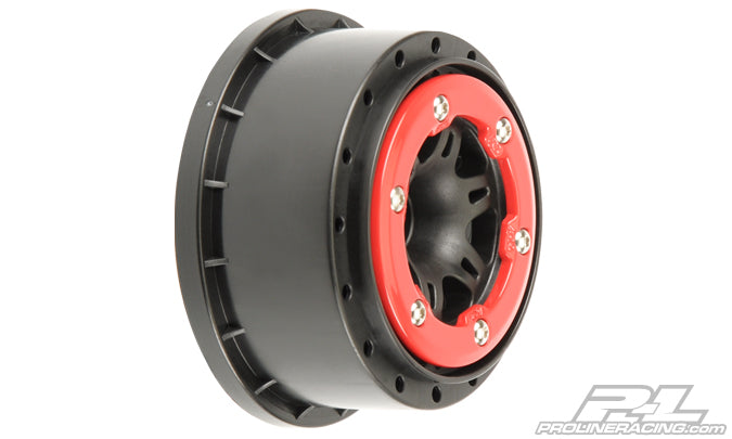 Pro-Line Split Six 2.2"/3.0" Red/Black Bead-Loc Front Wheels (2) for Slash 2wd