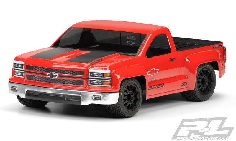 Pro-Line Chevy Silverado Pro-Touring Clear Body for PRO-Fusion SC 4x4, Slash 2wd, Slash 4x4, 22SCT, SCTE, SCT410 & 1/10 Rally (with extended body mounts)