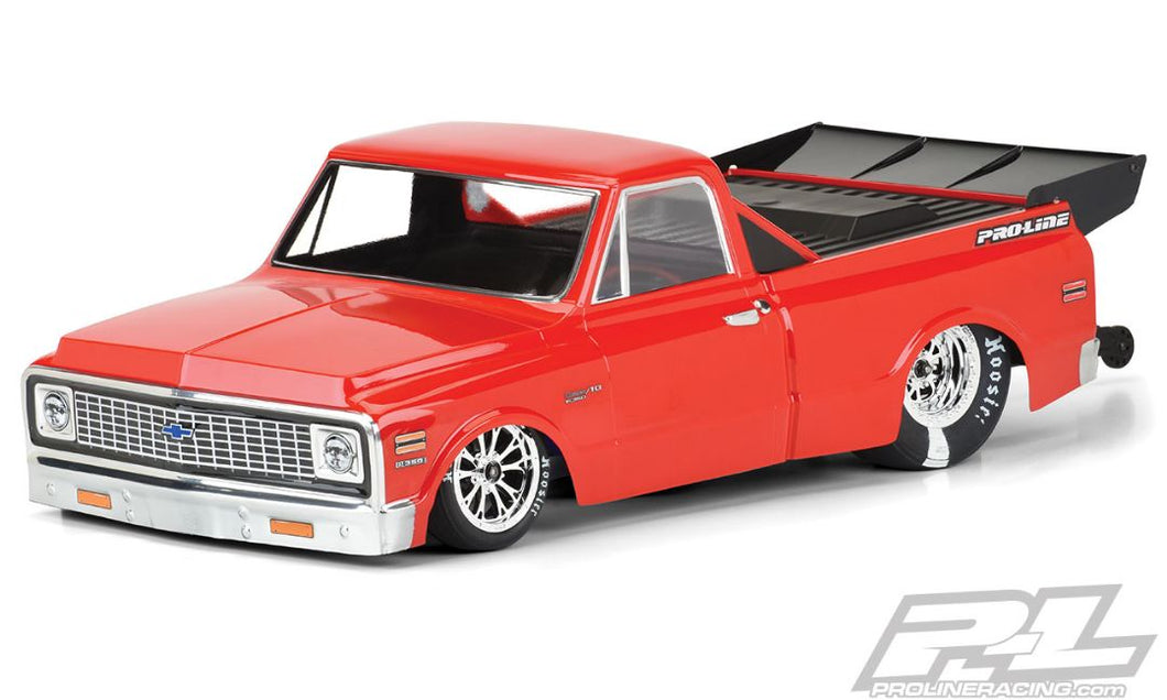 Pro-Line 1972 Chevy C-10 Clear Body for Slash 2wd Drag Car & AE DR10 (with trimming)