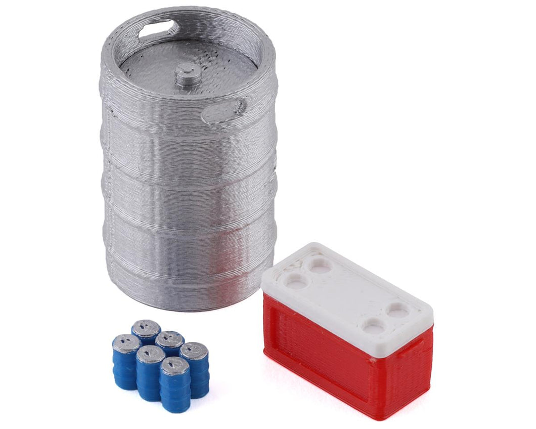 Scale By Chris 1/24 Scale Combo Pack 8 w/Keg, Red Ice Chest, Blue Six Pack