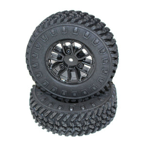 Panda Hobby Tires and Wheels, Mounted and Glued, for Tetra18 X1 6X6, K1 6X6, optional for Tetra18 4X4 (2pcs)