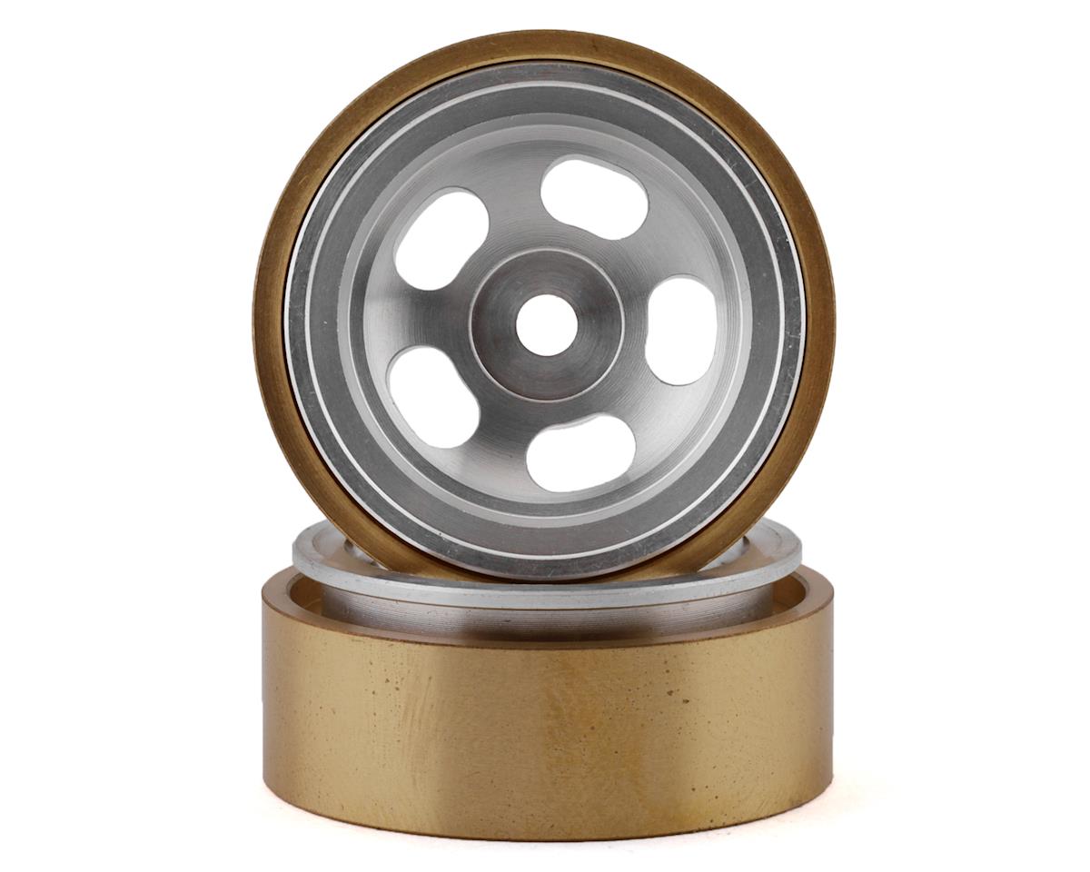 SSD RC SCX24 1.0" Aluminum/Brass 5-Slot Beadlock Wheels (2)