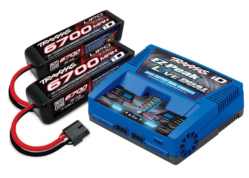 Traxxas EZ-Peak Dual Live 4S Completer Pack w/ 2 6700mAh LiPo's