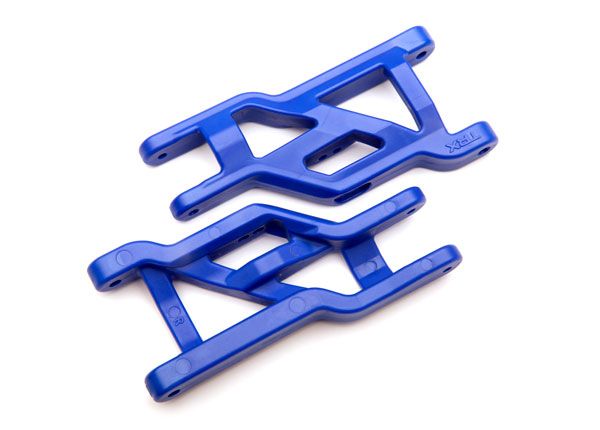Traxxas Suspension arms, front (blue) (2) (heavy duty, cold weather material)
