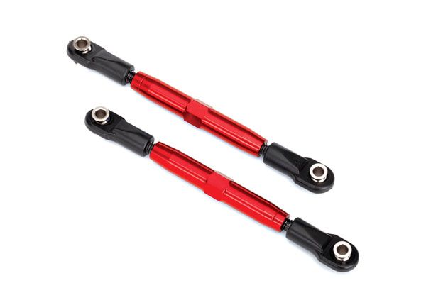 Traxxas Camber links, front (TUBES red-anodized, 7075-T6 aluminum, stronger than titanium) (83mm) (2)/ rod ends, rear (4)/ rod ends, front (4)/ aluminum wrench (1)