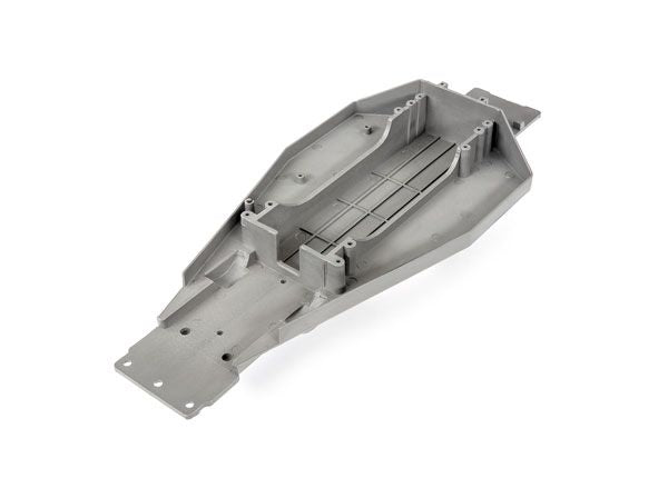 Traxxas Lower chassis (grey) (166mm long battery compartment) (fits both flat and hump style battery packs))
