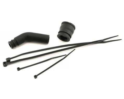Traxxas Molded Pipe Coupler (Black) w/ Exhaust deflecter & long cable ties