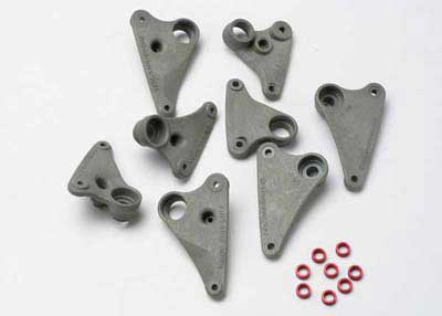 Traxxas Rocker arm set, progressive-2 (90-T)/ spacers (red aluminum) (8)