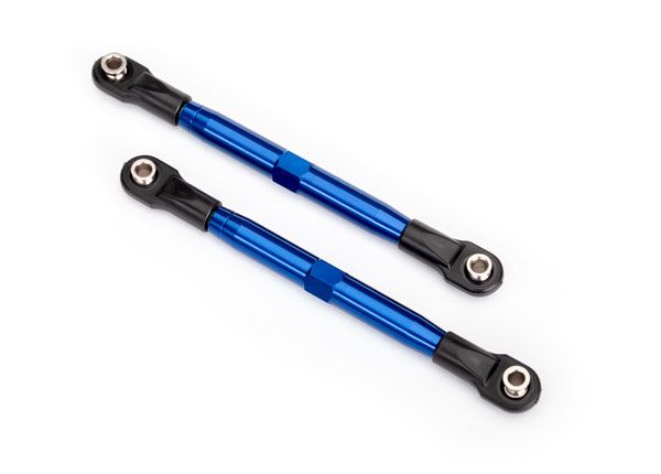 Traxxas Toe links (TUBES blue-anodized, 7075-T6 aluminum, stronger than titanium) (87mm) (2)/ rod ends, rear (4)/ rod ends, front (4)/ aluminum wrench (1)