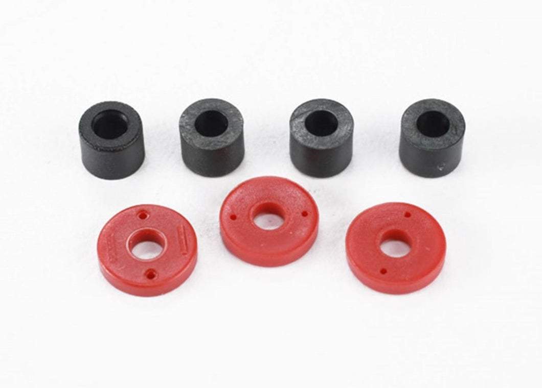 Traxxas Piston, Damper (2x0.5mm hole, Red)(4)/Travel Limiters (4)