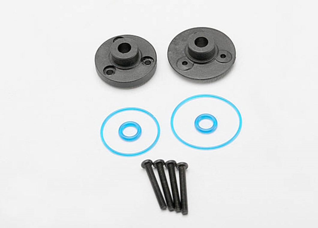 Traxxas Cover Plates, Differential (Front or Rear)/Gaskets (2)/O-rings(2)/ 2x14mm BCS(4)