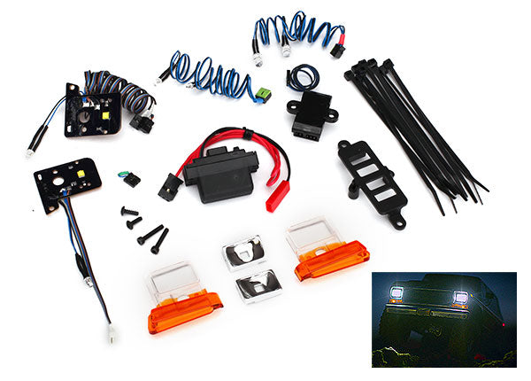 Traxxas Bronco LED light set, complete with power supply (contains headlights, tail lights, side marker lights, distribution block, and power supply) (fits TRA8010 body)
