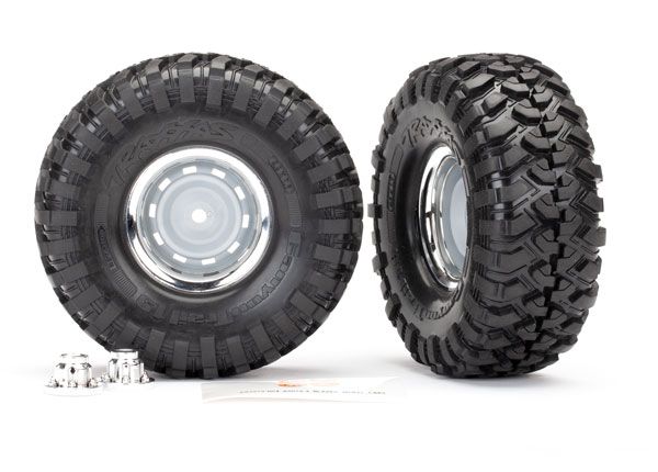 Traxxas TRX-4 Blazer Pre-Mounted Canyon Trail 1.9" Crawler Tires (Black) (2) w/Blazer Wheels & 12mm Hex