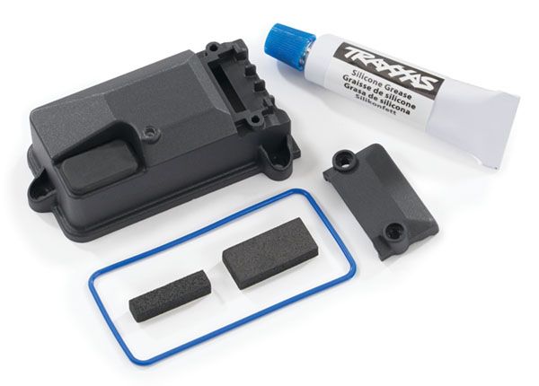 Traxxas Receiver box cover (compatible with #2260 BEC)/ foam pads/ seals/ silicone grease