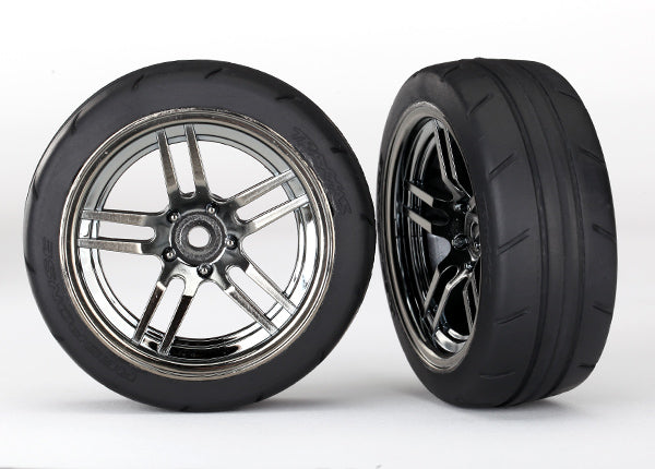 Traxxas Tires and wheels, glued chrome, 1.9