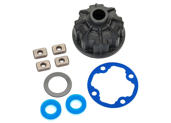 Traxxas Carrier, differential (heavy duty)/ x-ring gaskets (2)/ ring gear gasket/ spacers/12.2x18x0.5 TW
