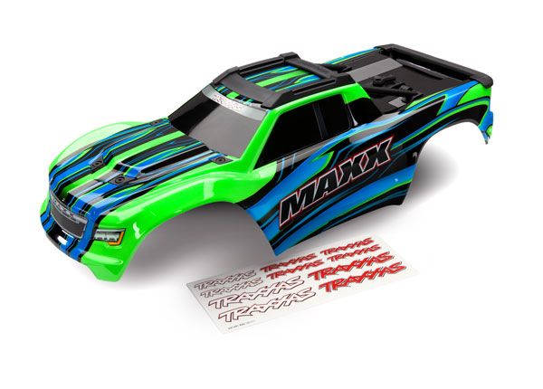 Traxxas Body, Maxx, green (painted)/ decal sheet