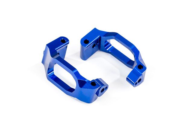 Traxxas Caster blocks (c-hubs), 6061-T6 aluminum (blue-anodized), left & right/ 4x22mm pin (4)/ 3x6mm BCS (4)/ retainers (4)