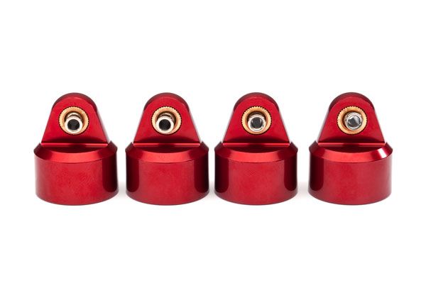 Traxxas Shock caps, aluminum (red-anodized), GT-Maxx shocks (4)