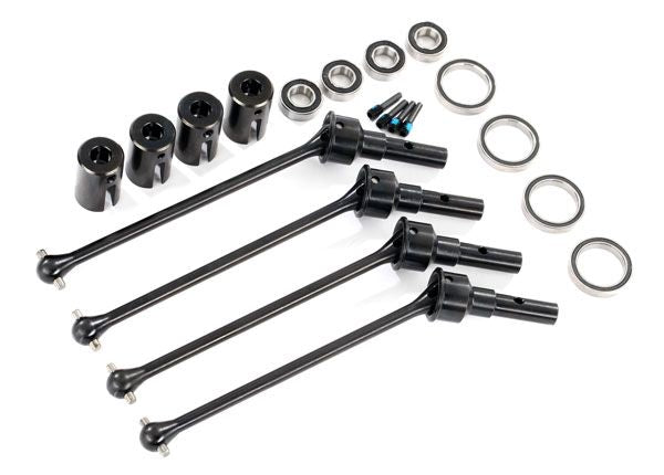 Traxxas Driveshafts, steel constant-velocity (assembled), front or rear (4) (for WideMAXX) (8654, 8654R, or 8654G required for a complete set)