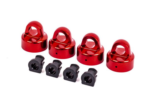 Traxxas Shock caps, aluminum (red-anodized)