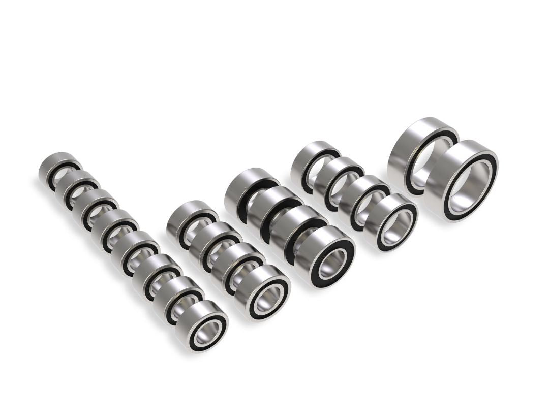 Traxxas Ball Bearing Set, Black Rubber Sealed, Complete (3x6x2.5mm (8), 5x8x2.5mm (4), 4x8x3mm (4), 8x12x3.5mm (2), 3.5x7x2.5mm (4))