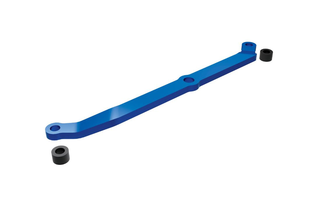 Traxxas Steering Link, 6061-T6 Aluminum (Blue-Anodized)/ Servo Horn, Metal/ Spacers (2)/ 3X6mm Ccs (With Threadlock) (1)/ 2.5X7mm Ss (With Threadlock) (1)