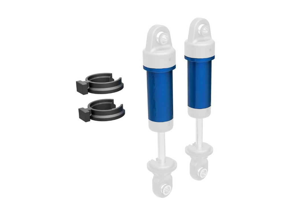 Traxxas Body, GTM Shock, 6061-T6 Aluminum (Blue-Anodized) (Includes Spring Pre-Load Spacers) (2)