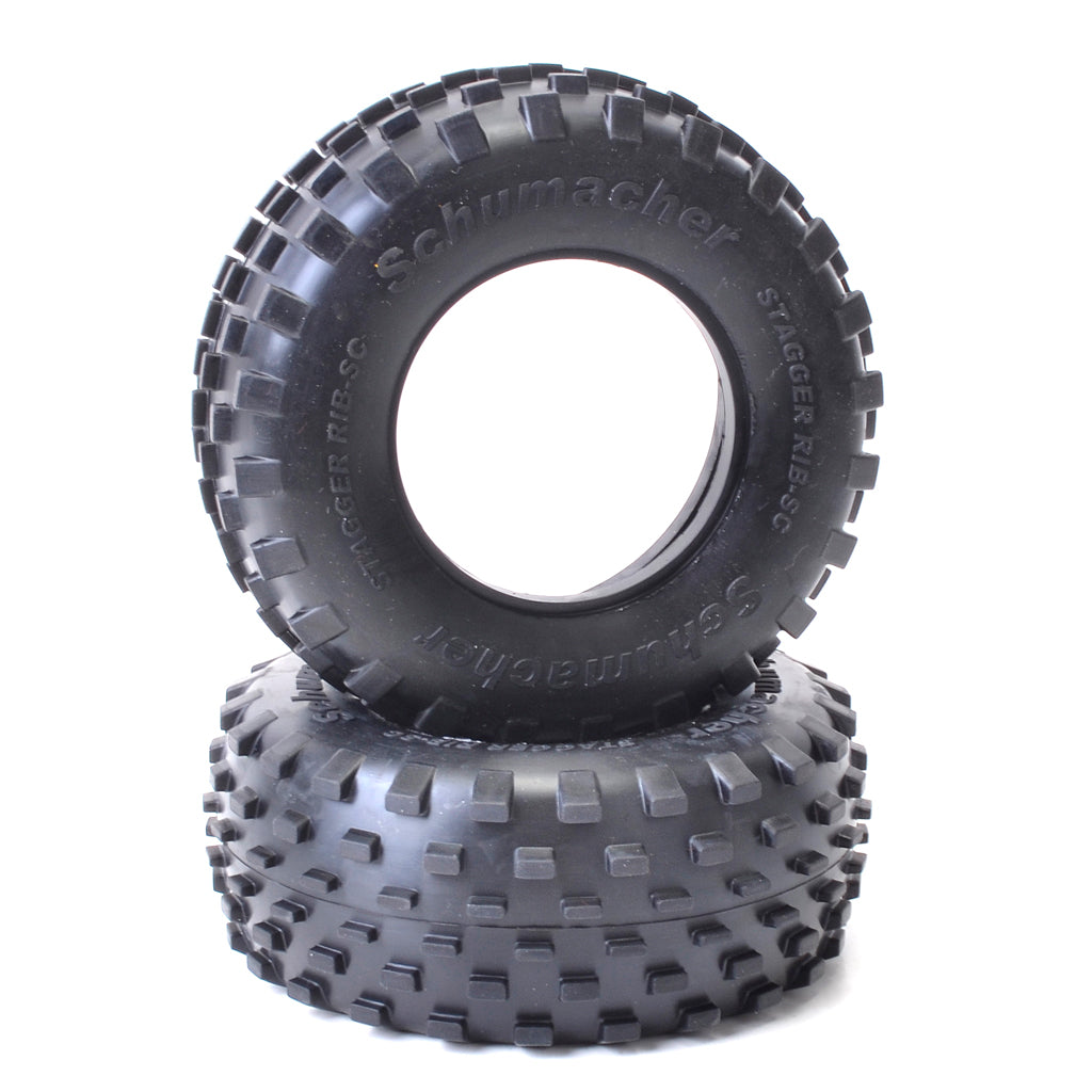 Schumacher Short Course Stagger Rib Tire - Yellow