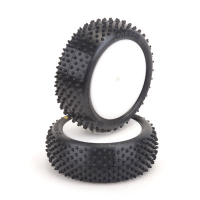 Schumacher MEZZO TYRE FRONT 4WD - YELLOW - PRE-GLUED - PR