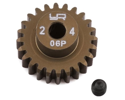 Yeah Racing Mod 0.6 Hard Coated Aluminum Pinion Gear (24T)