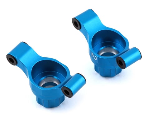 Yeah Racing Tamiya TT-02 Aluminum Rear Hubs (Blue) (2) (2° Toe-In)