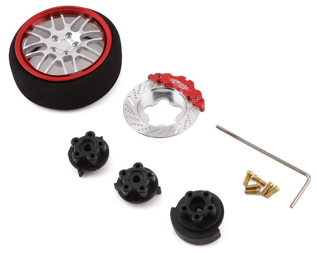 Yeah Racing Type B Aluminum Transmitter Steering Wheel Set (Red)